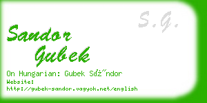 sandor gubek business card